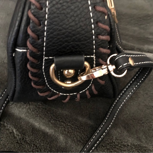 Satchel crossbody bag - gold hardware - Picture 8 of 12
